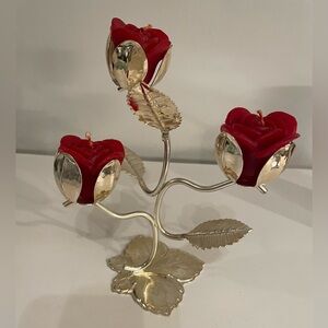 ⭐️Host Pick⭐️ Quist Rare Vintage Silver Plated Rose Candle Holder
